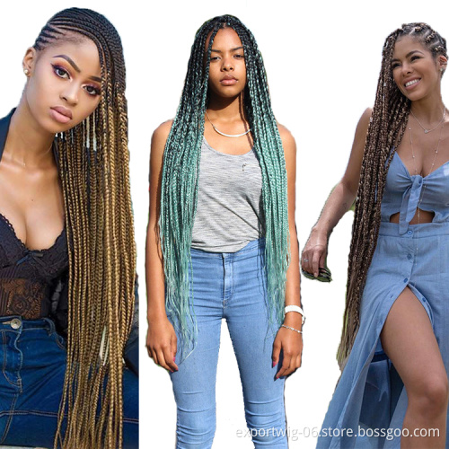Wholesale Jumbo Ombre Braiding Hair Extensions For Box Braids African Yaki Hair Attachment 64inches 165g Synthetic Fiber Braid